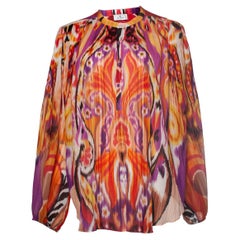 Etro, multicoloured sheer printed blouse