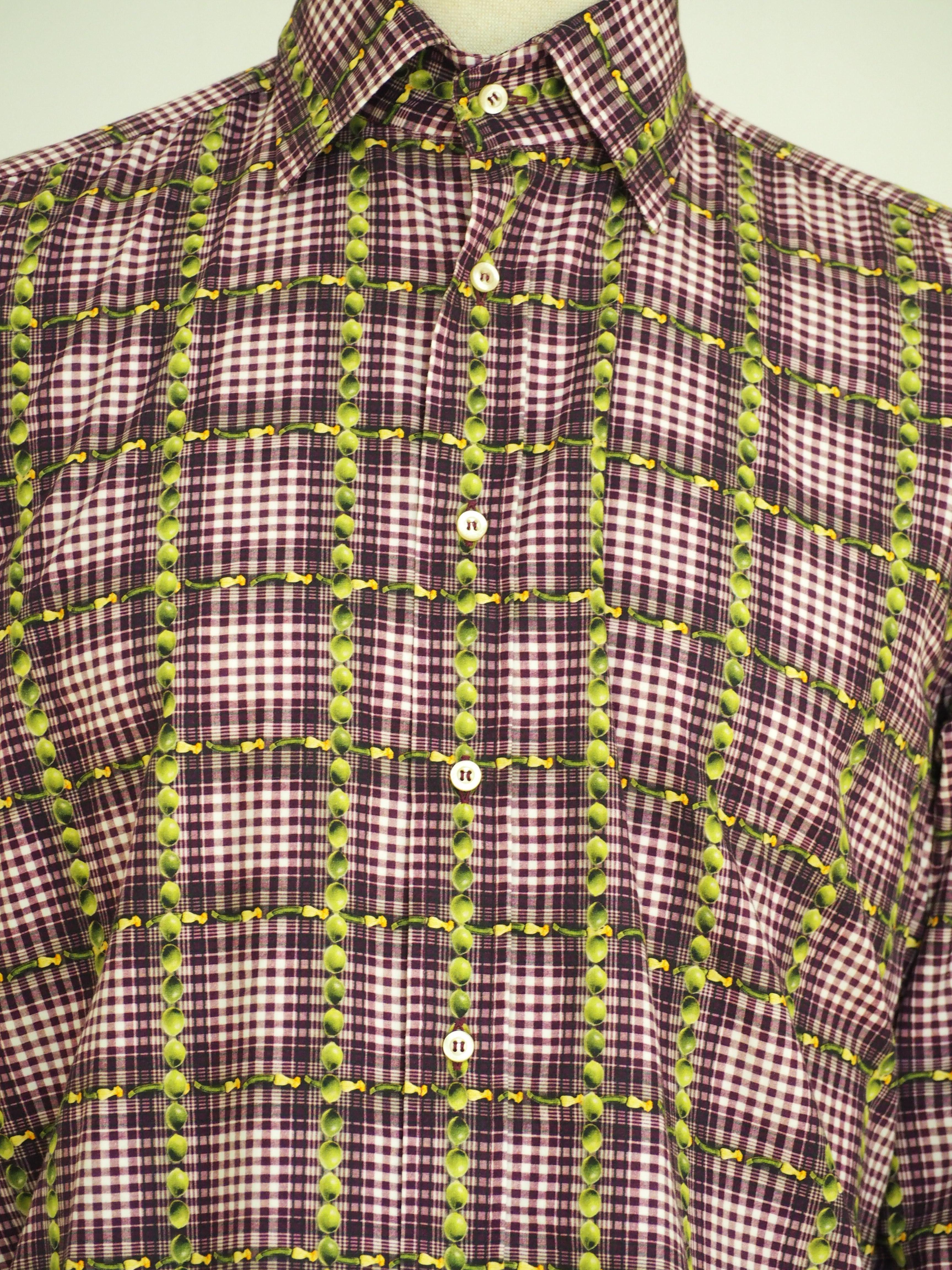 Etro multicoloured zucchini and beans shirt 
totally made in italy in size S 