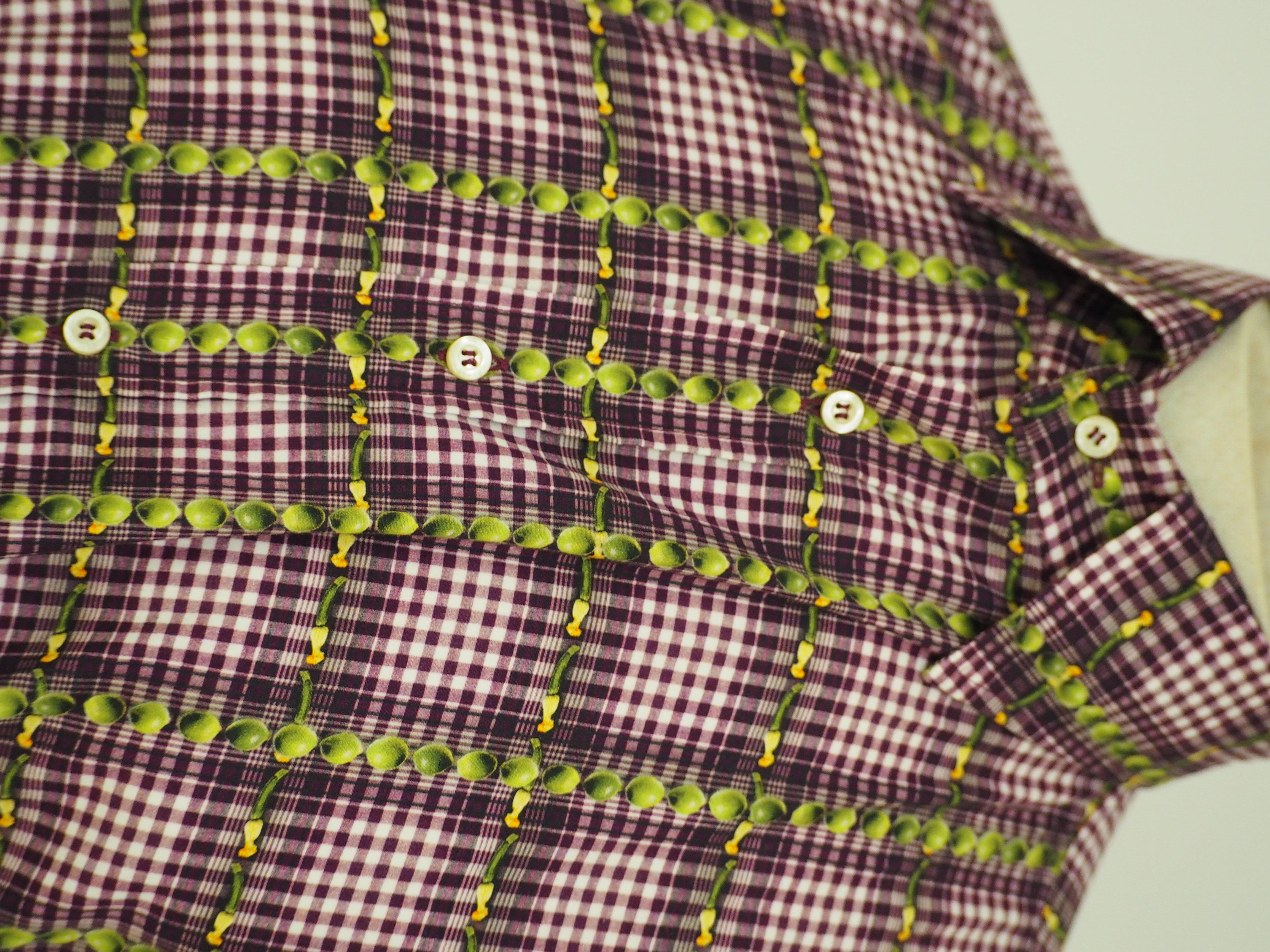 Black Etro multicoloured zucchini and beans shirt  For Sale