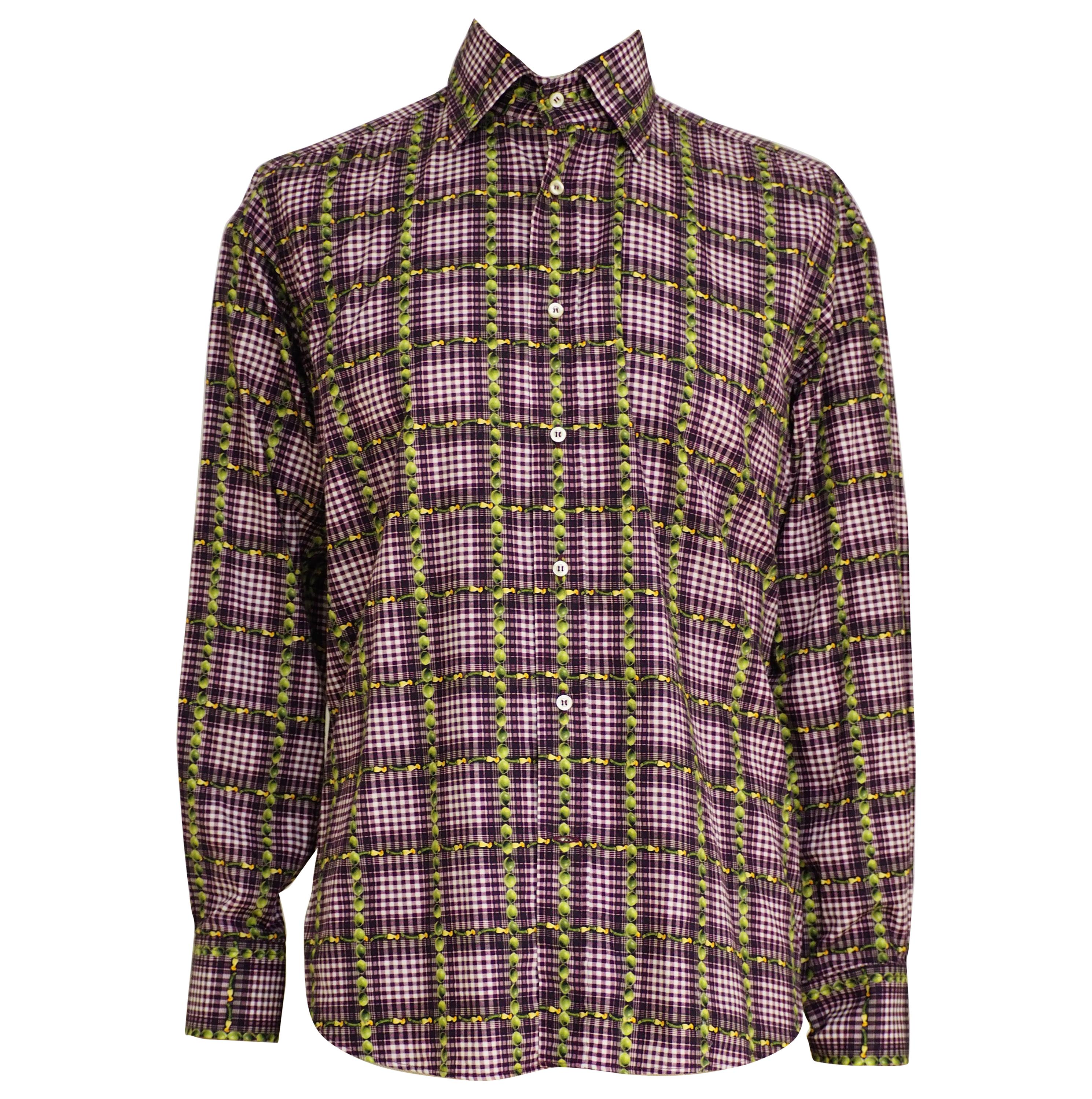 Etro multicoloured zucchini and beans shirt  For Sale