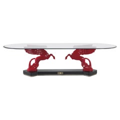Etro Home Interiors Mythos Dining Table in Wood and Glass Top 