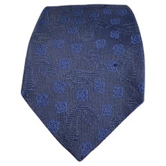 ETRO Navy Black Abstract Floral Silk Tie