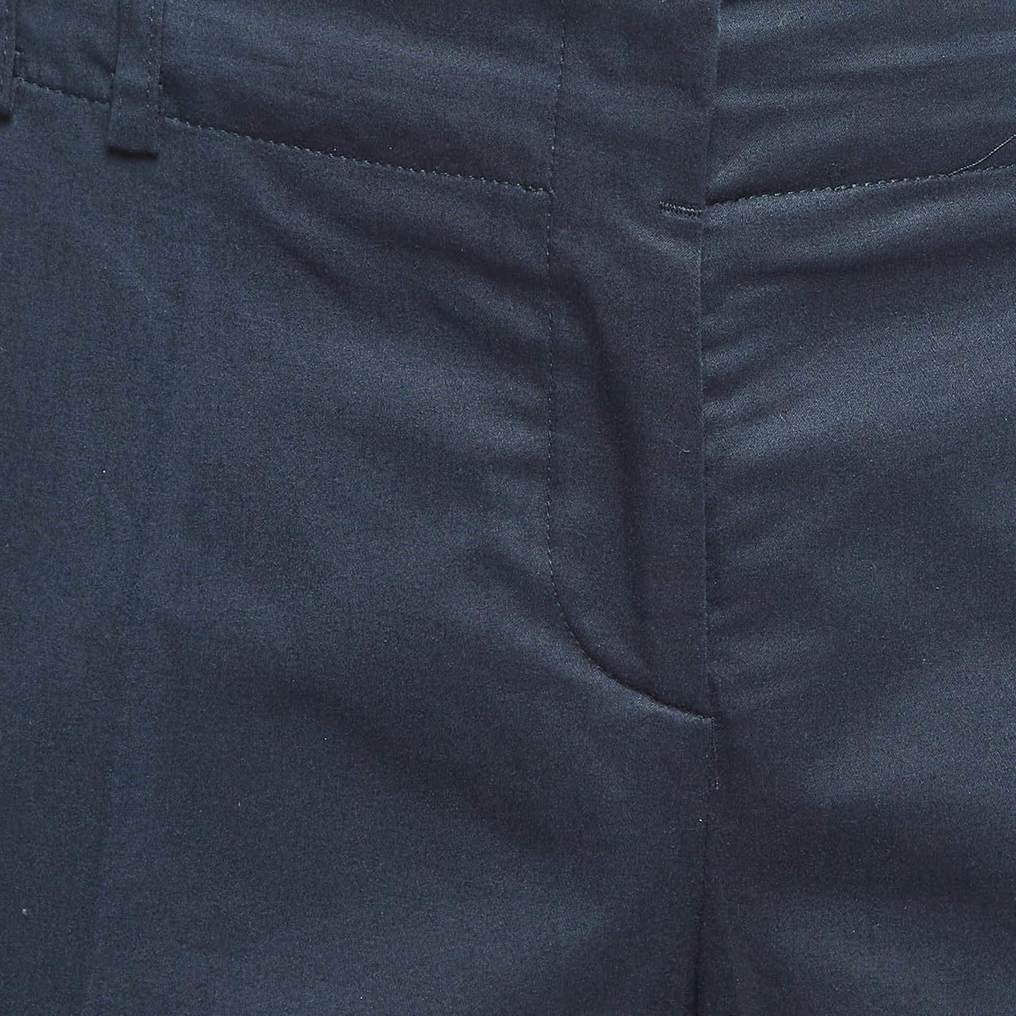 Black Etro Navy Blue Cotton Tailored Pants M