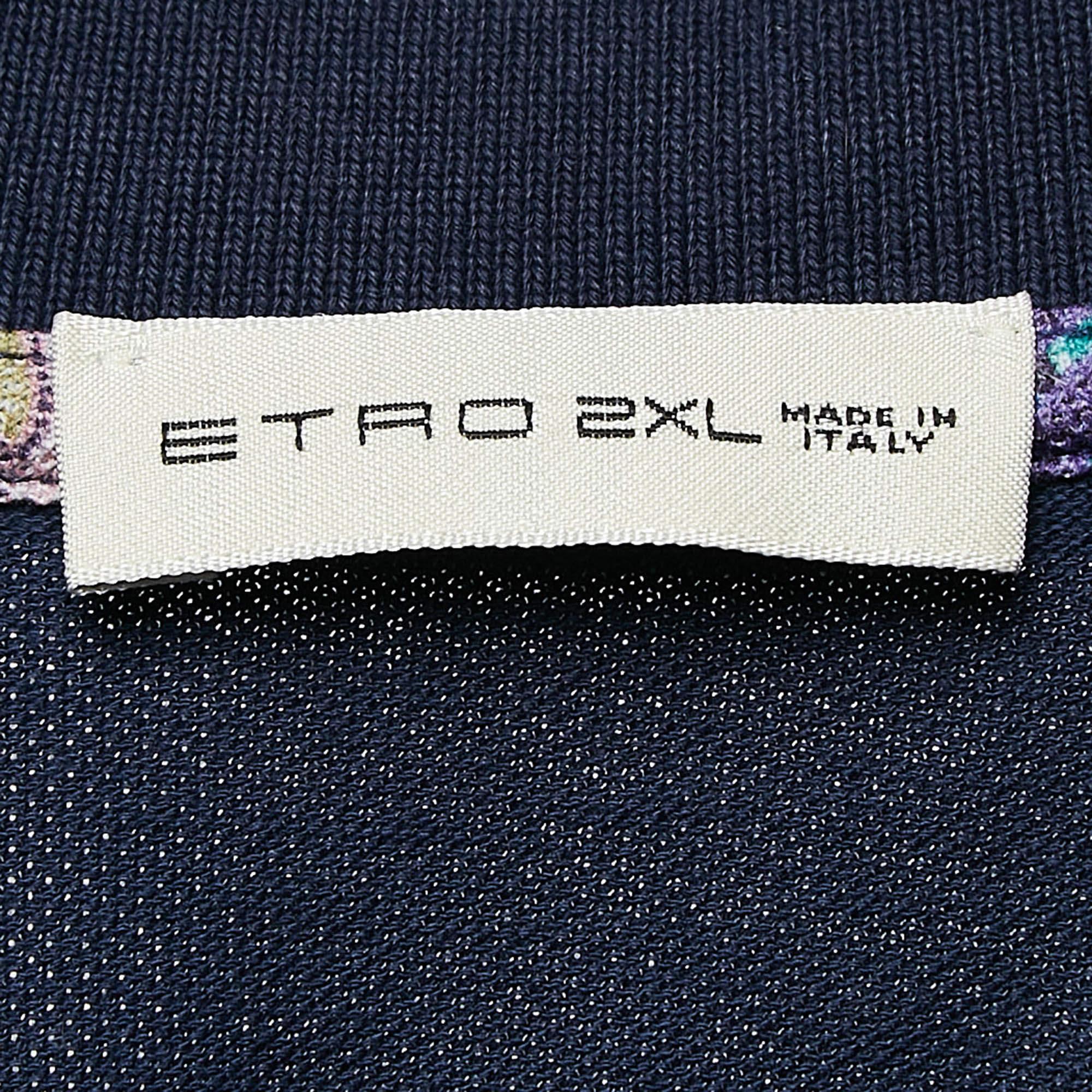 Polo de punto azul marino Etro XXL en Bueno estado para la venta en Dubai, Al Qouz 2