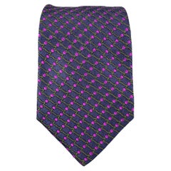 ETRO Navy Purple Dots Silk Tie