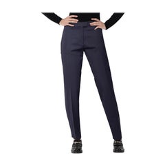 Etro Navy Slim Fit Mid Rise Trousers Size L