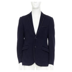 ETRO New Jersey cotton raw edge grosgrain paisley lined half canvas blazer IT48