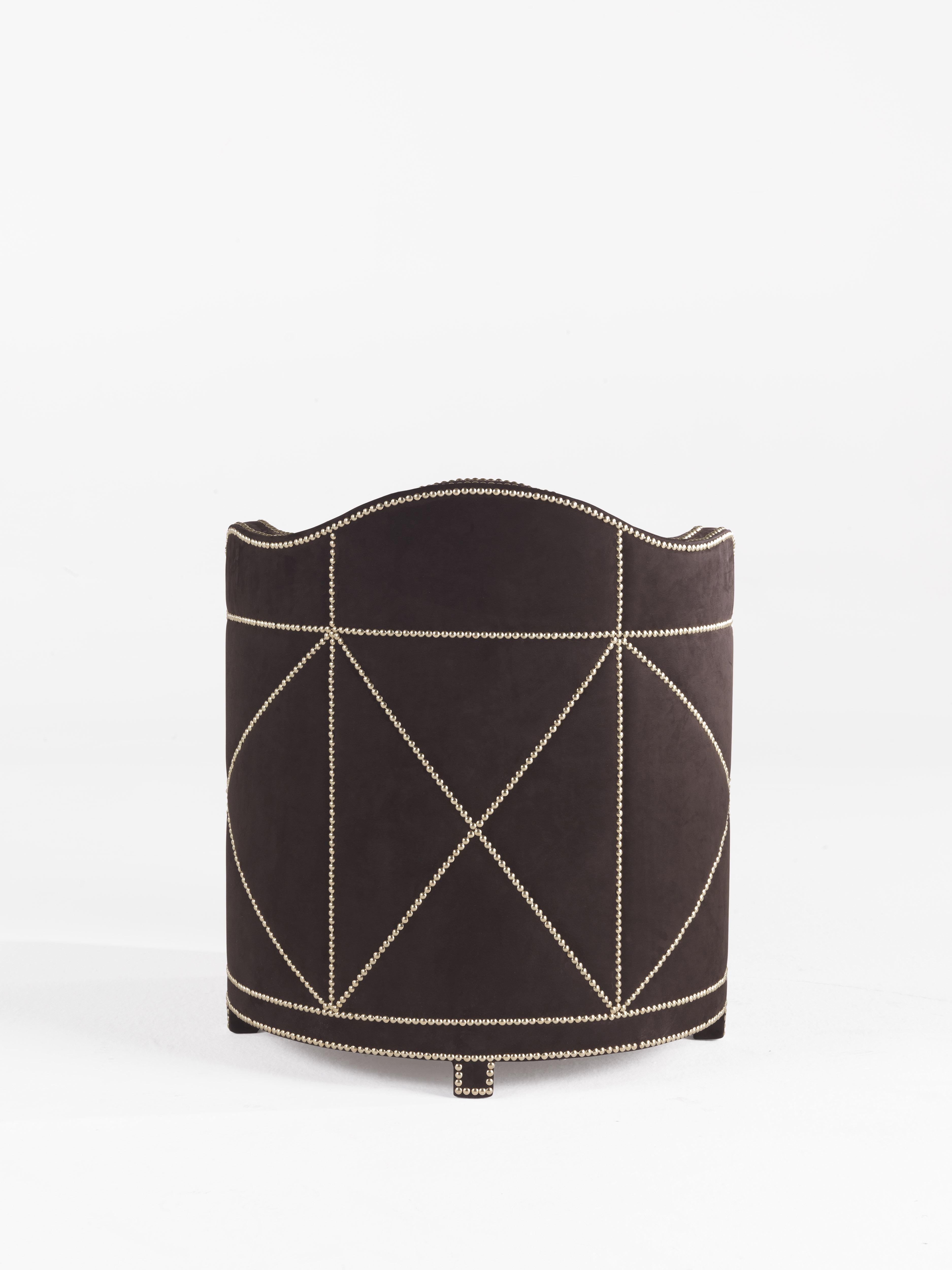 Contemporary 21st Century Nubia Armchair in Leather and Fabric by Etro Home Interiors