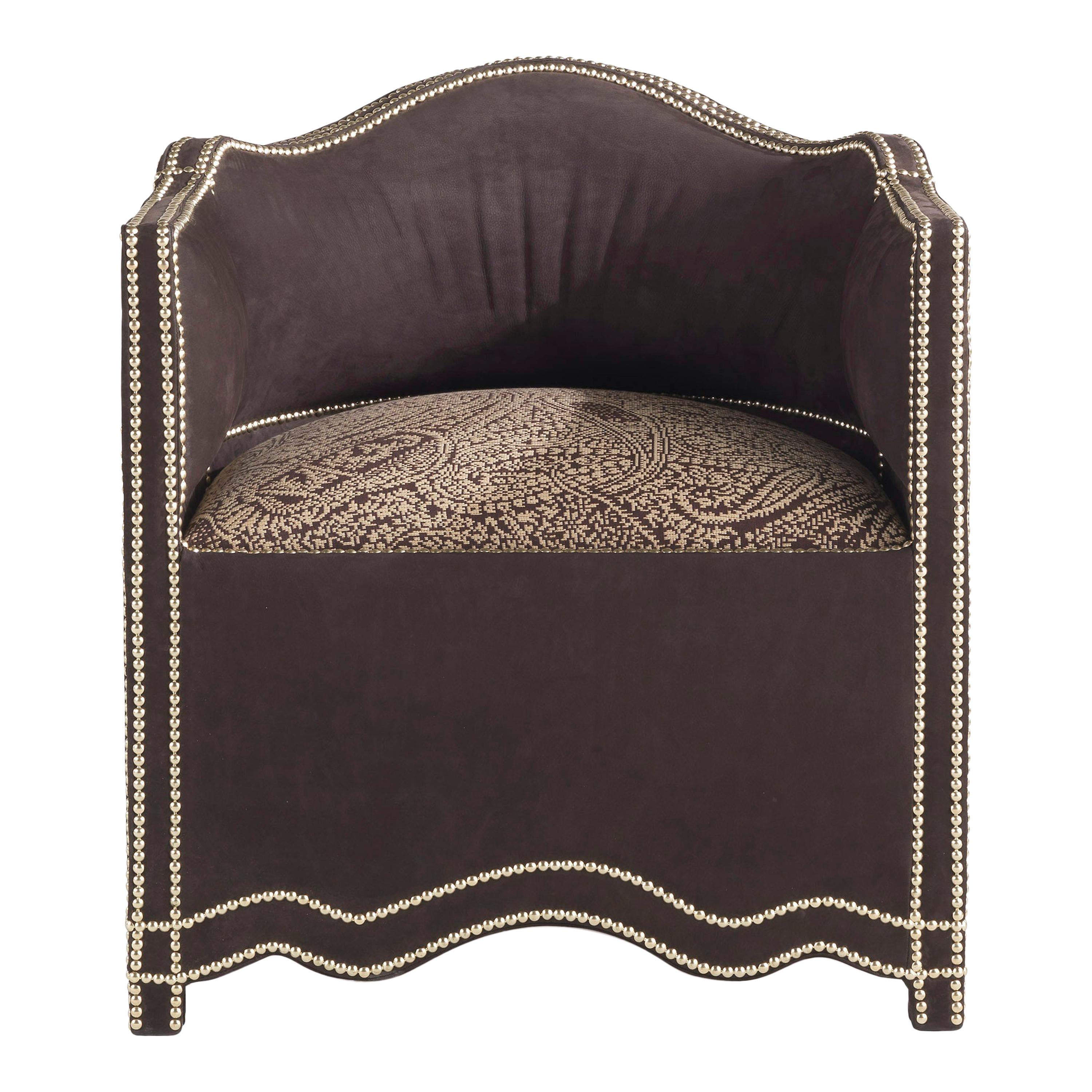 21st Century Nubia Armchair in Leather and Fabric by Etro Home Interiors