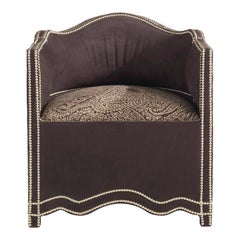 Etro Home Interiors Nubia Armchair in Leather and Fabric