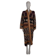 ETRO ochre silver viscose 2018 OVERSIZED JACQUARD KNIT Cardigan Sweater 40 S