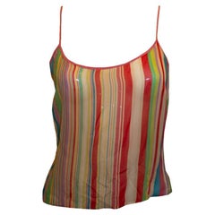 Etro of Italy Stripe Silk Cami Top