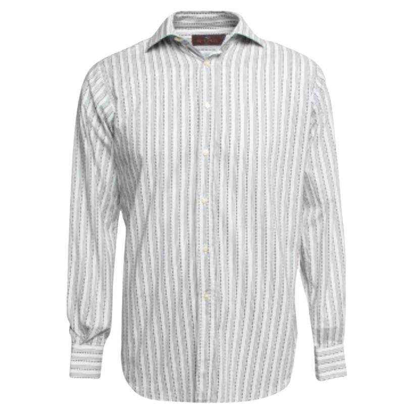Etro Camicia in cotone stampato bianco sporco con bottoni davanti M. I.