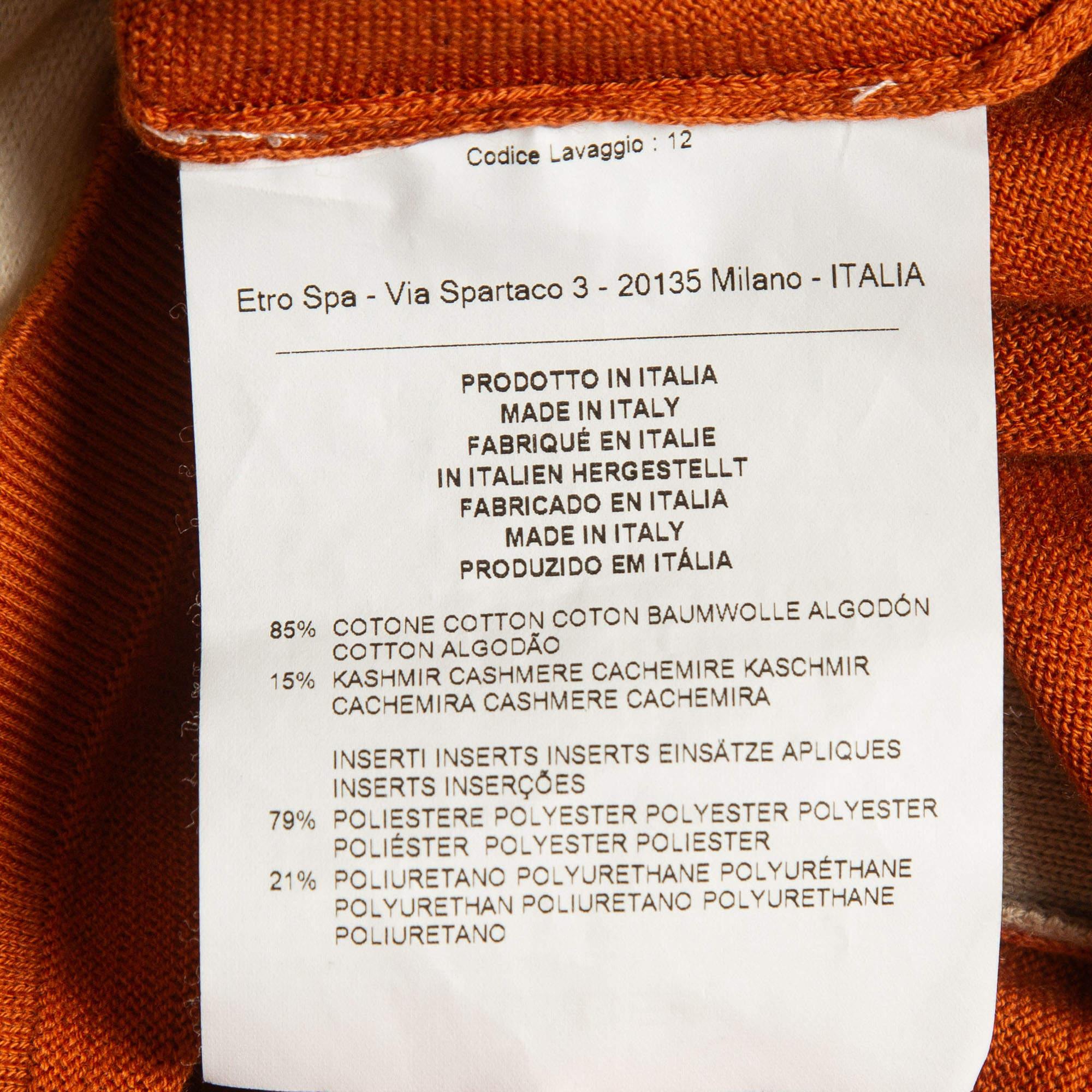 Cardigan Etro orange avec bordure en fausse daim et boutons sur le devant XXL Pour hommes en vente