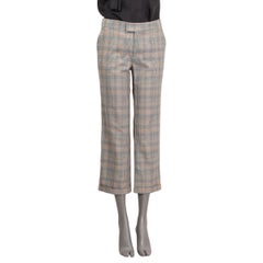 ETRO orange & grey cotton PLAID CROPPED Pants 40 S