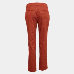 Etro Orange Patterned Crepe Trousers M
