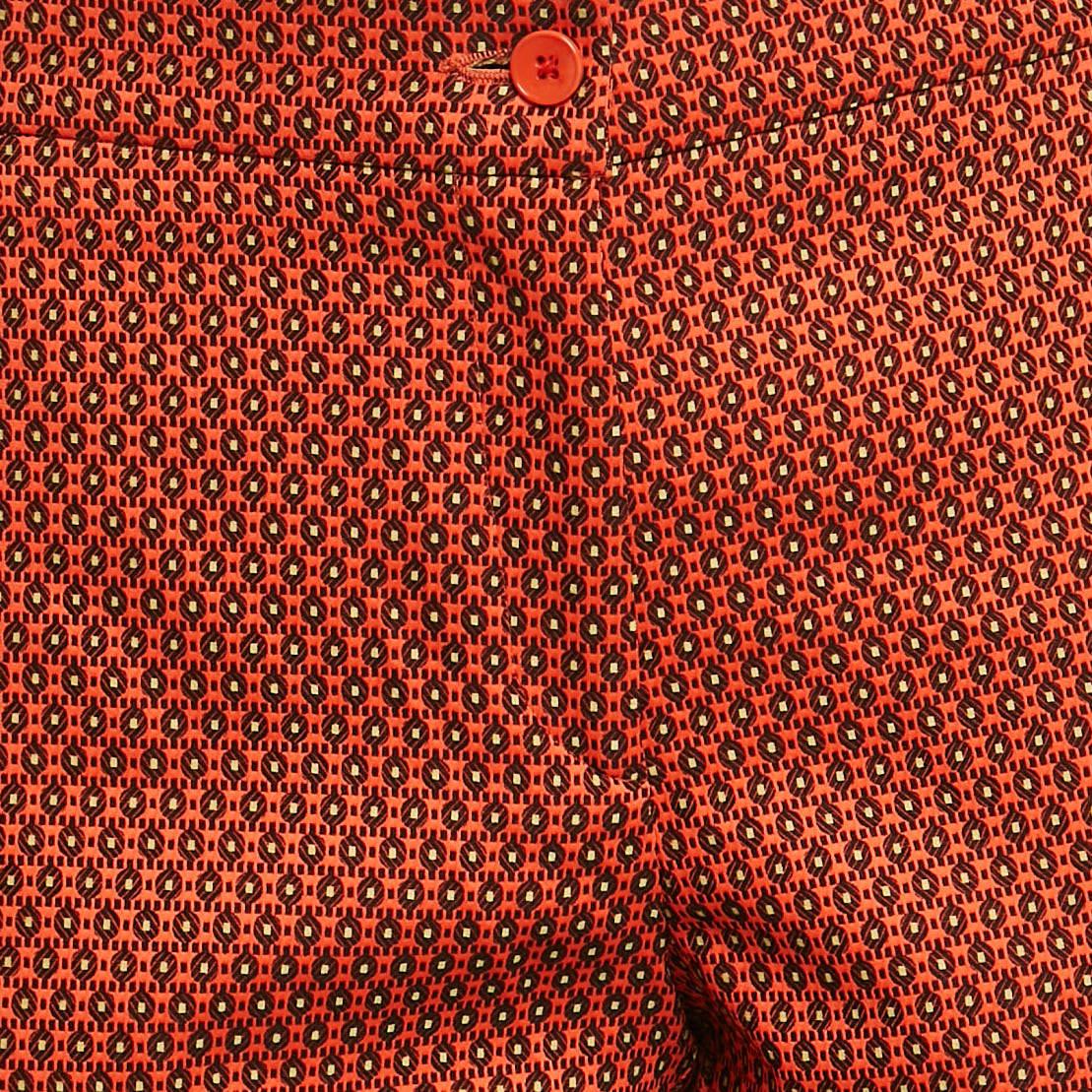 Rouge Pantalon en crêpe à motifs orange Etro M en vente