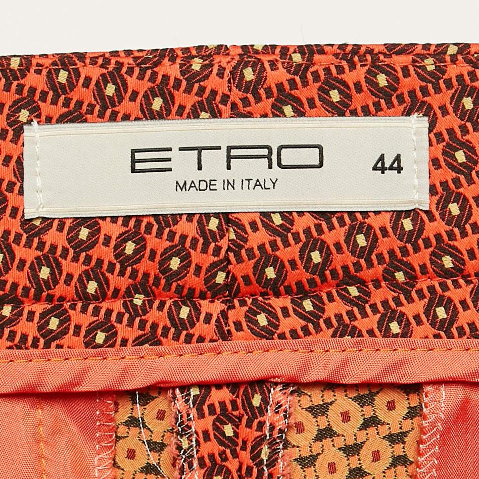 Pantalon en crêpe à motifs orange Etro M Neuf - En vente à Dubai, Al Qouz 2