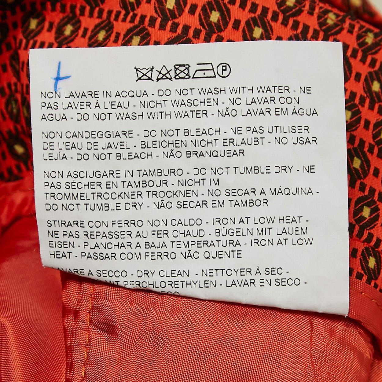 Pantalon en crêpe à motifs orange Etro M Pour femmes en vente