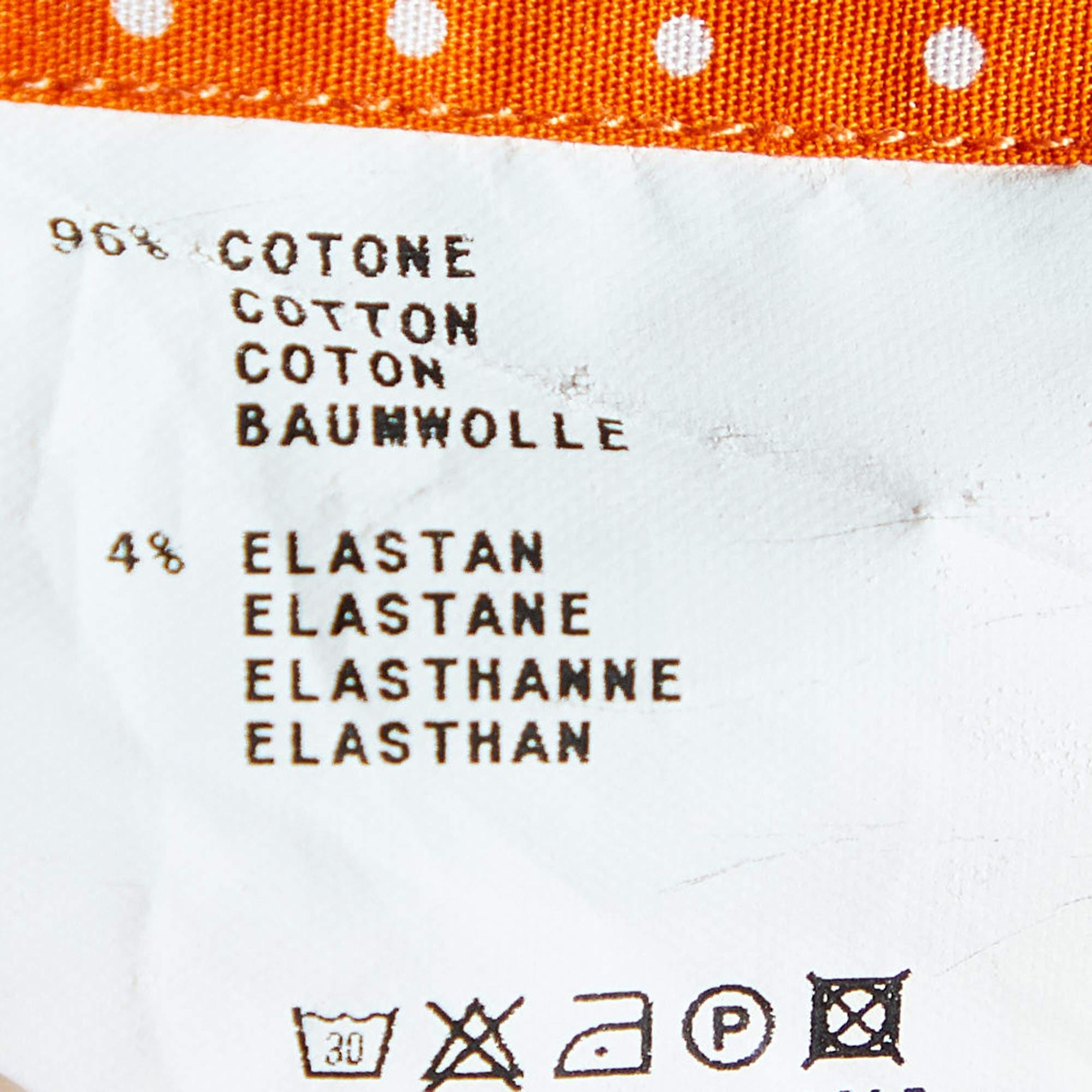 Etro Camisa Naranja De Algodón Estampada Con Botones Delanteros L en venta 1