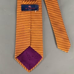 ETRO Orange lila gemischtes Muster Seidenkrawatte