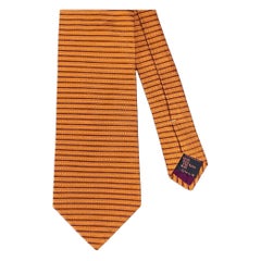 ETRO Orange lila gemischtes Muster Seidenkrawatte