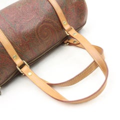 Etro Paisley Barrel 2189949 Bordeaux Canvas Satchel