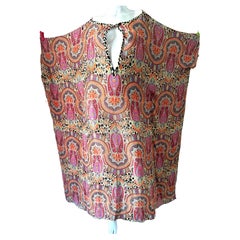 Used Etro Paisley Beach Cover Caftan with Keyhole 