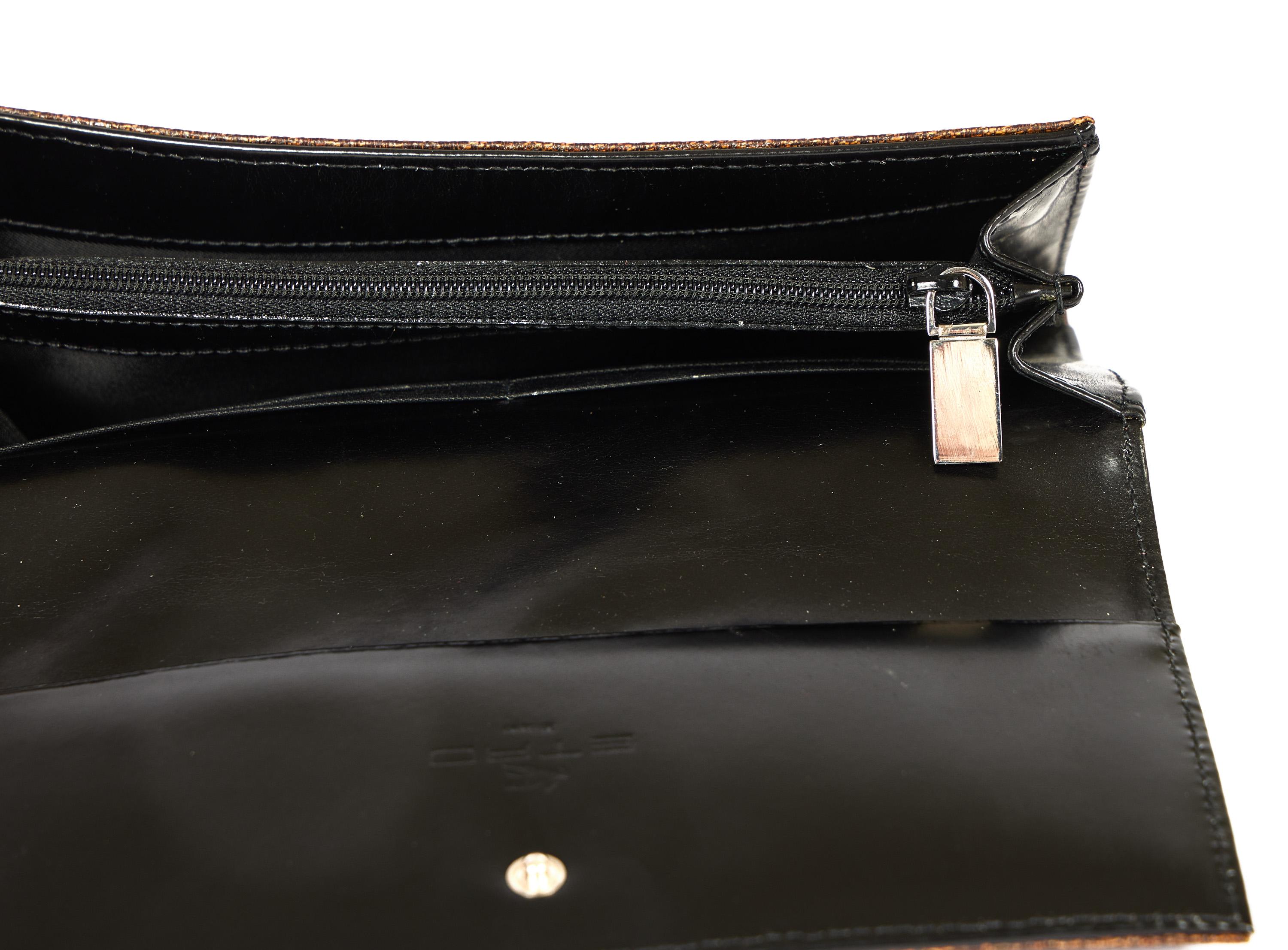 Etro Paisley Brown Long Wallet For Sale 2