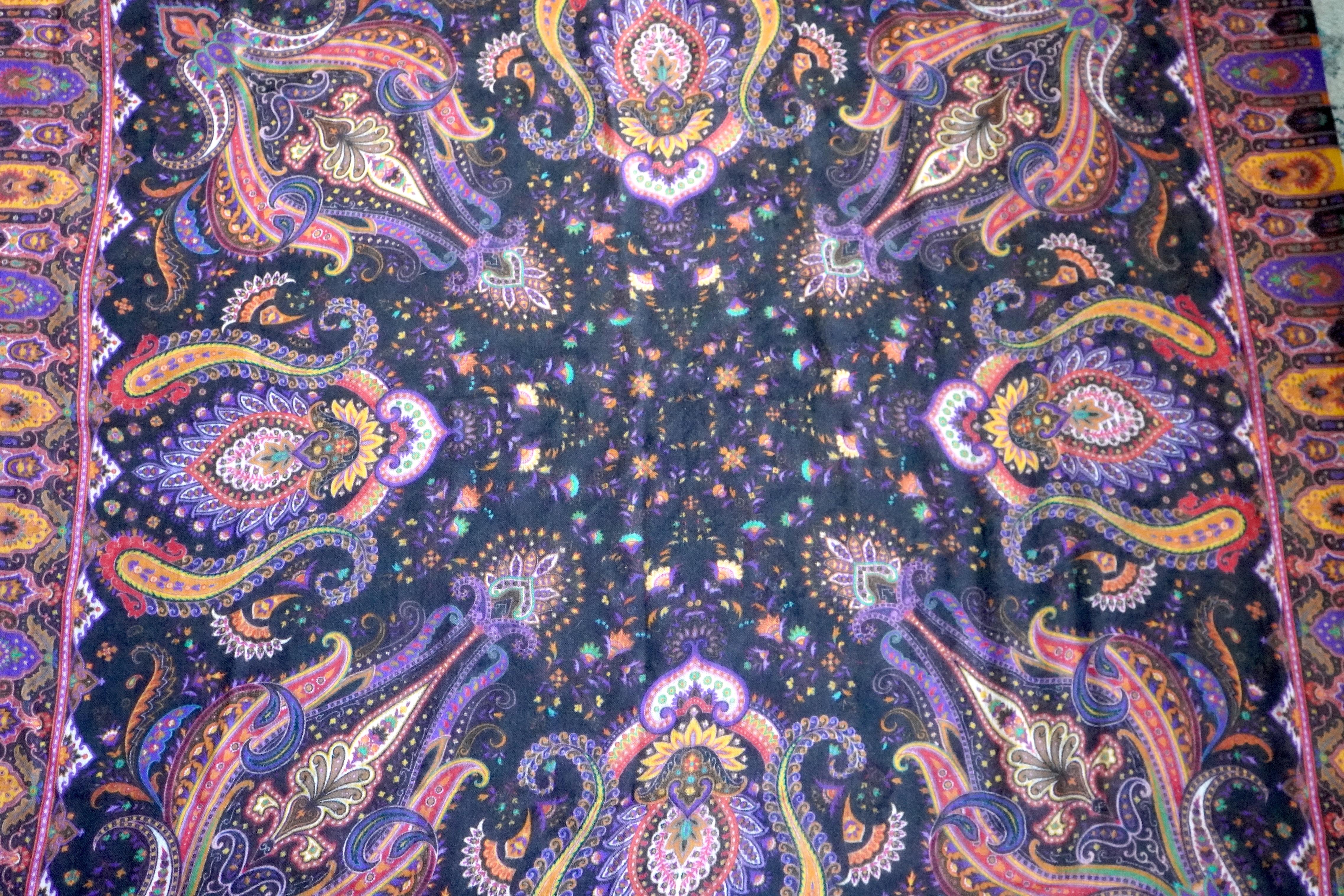 Etro Paisley Cashmere Scarf  In Excellent Condition In Beverly Hills, CA