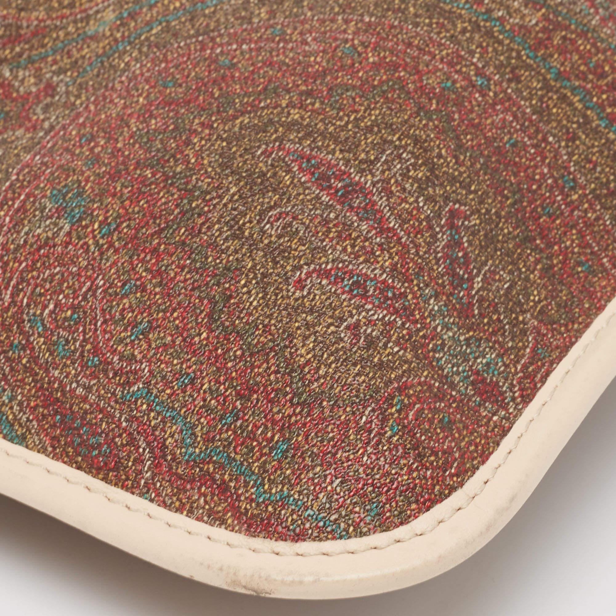 Etro Paisley Coated Canvas, Python Embossed and Leather Crossbody Bag 4