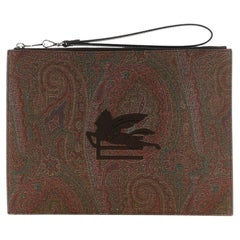 Bolso de mano de jacquard con bordado de Paisley de Etro — Marrón