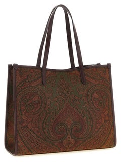Etro Paisley Jacquard Canvas Tote Bag — Green