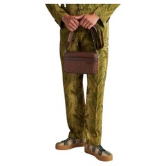 Etro Paisley Jacquard Cotton & Calfskin Shoulder Bag — Brown