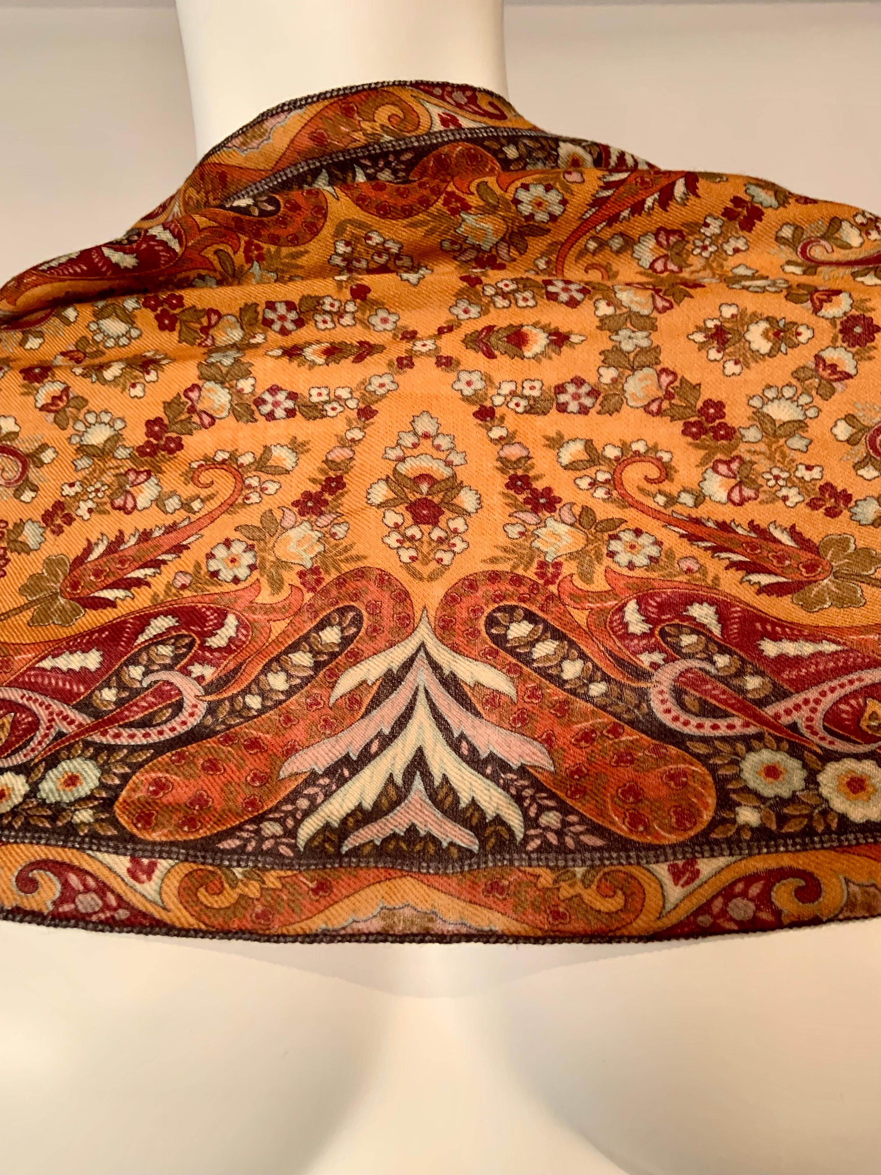 Women's or Men's Etro Paisley Pattern Wool Scarf For Sale