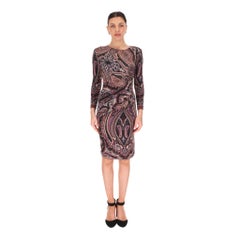 Etro Paisley Print Cashmere Blend Fitted Dress