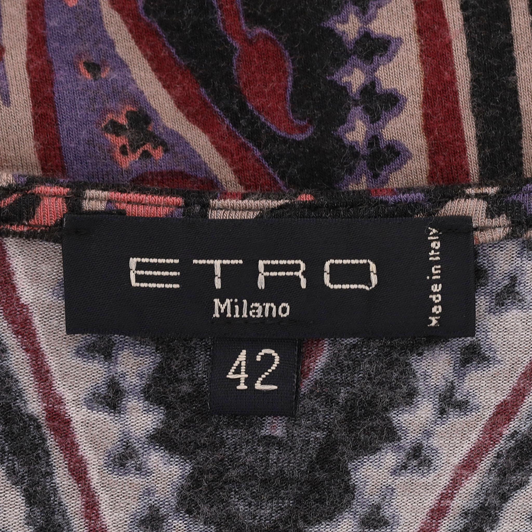 Etro - Robe ajustée en cachemire mélangé à imprimé cachemire Pour femmes en vente