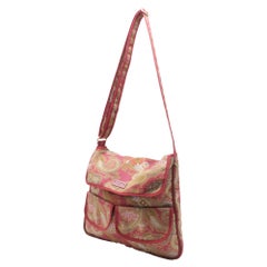 Bolso bandolera con solapa de Etro, con estampado Paisley, en lona multicolor
