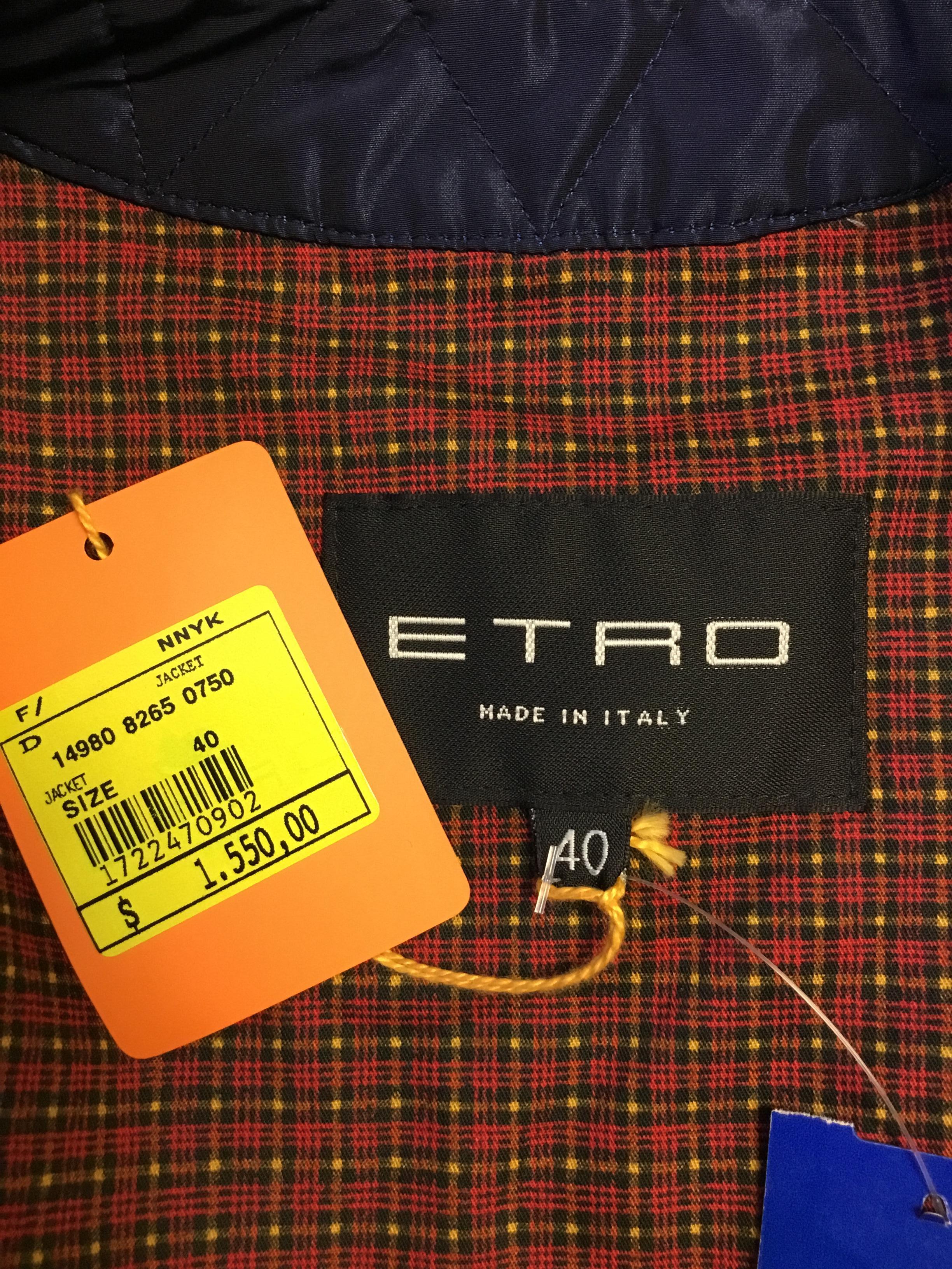 Etro Paisley Print Jacket with Quilted Trim NWT For Sale 3