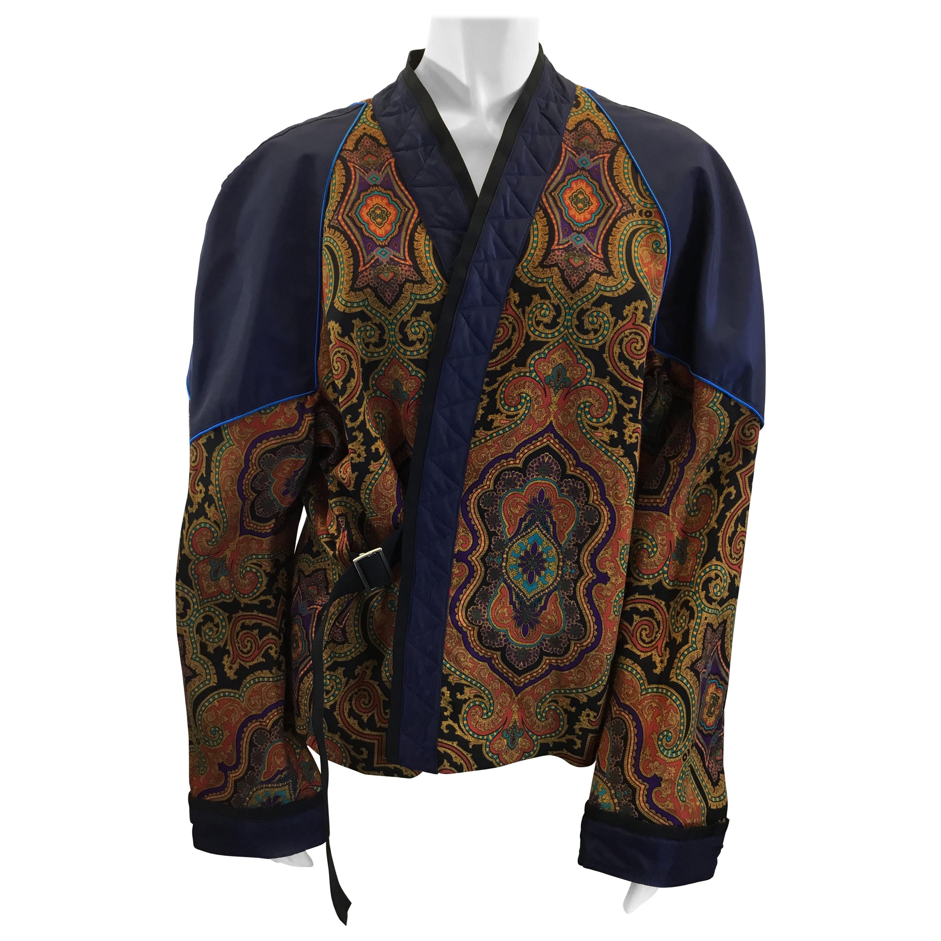 Etro Paisley Print Jacket with Quilted Trim NWT For Sale