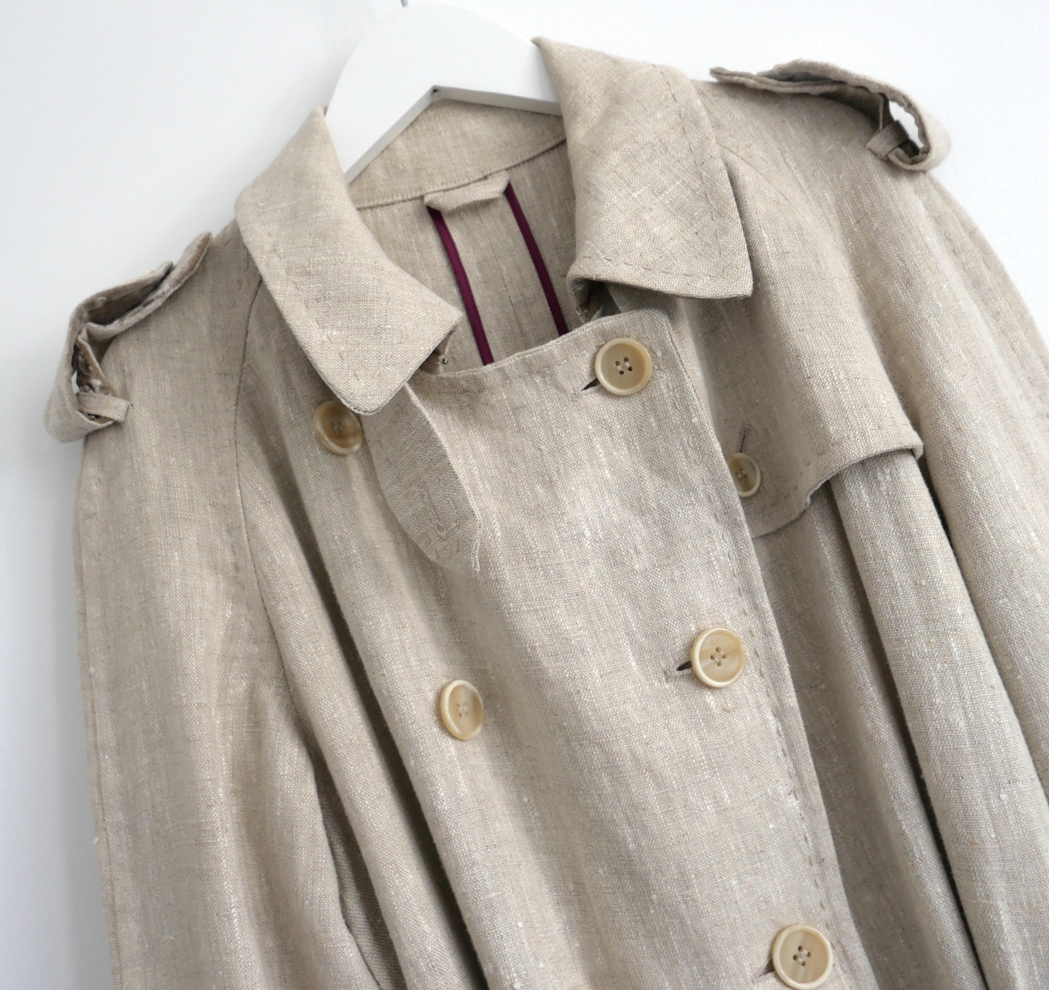 Etro Paisley Print Linren Trenchcoat MAC. (Beige) im Angebot
