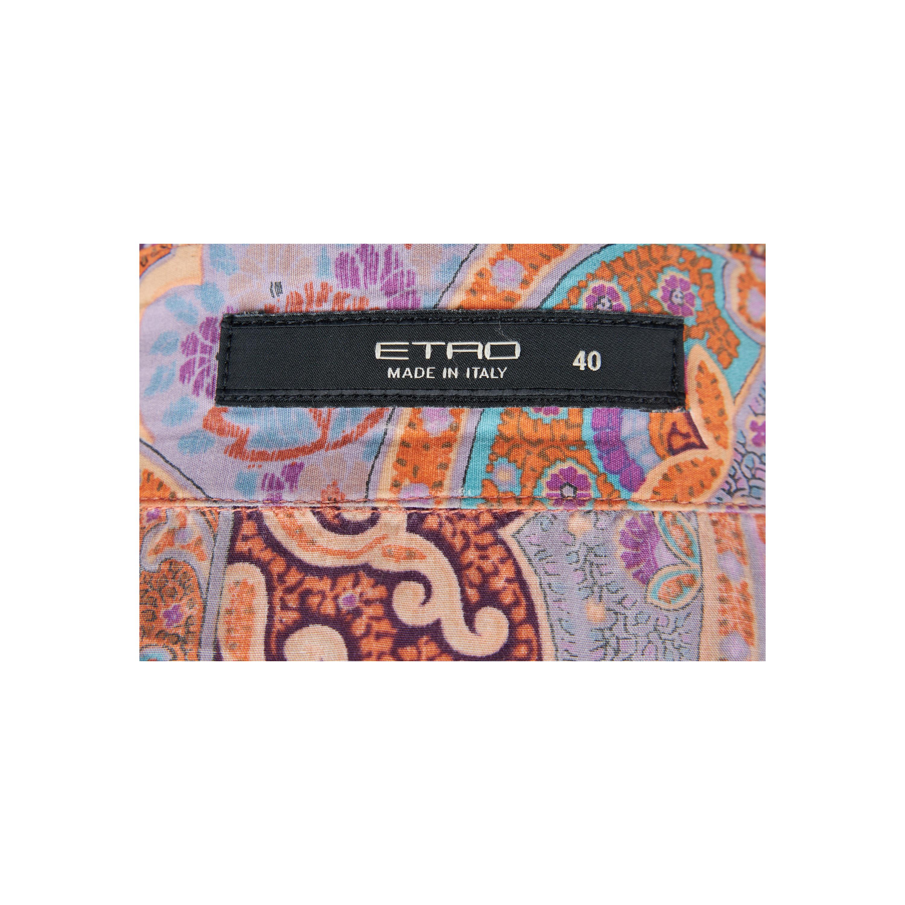 Beige Etro Paisley Printed Shirt For Sale