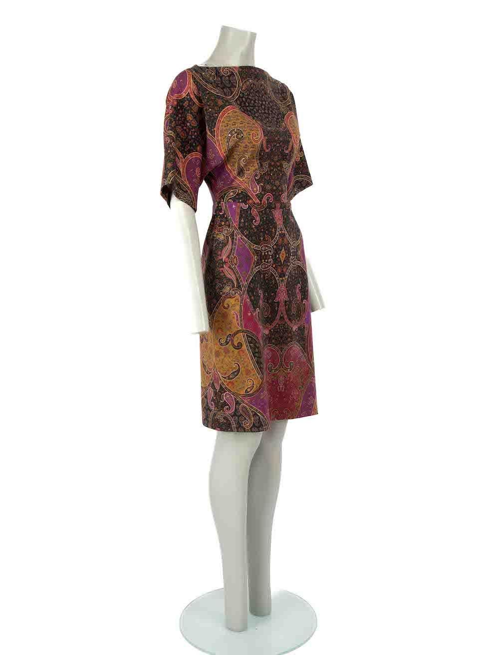 CONDITION is Very good. Hardly any visible wear to dress is evident on this used Etro designer resale item.
 
 Details
 Multicolour
 Viscose
 Dress
 Patterned
 Knee length
 Short sleeves
 Square neck
 Side zip fastening
 
 
 Made in Italy
 
