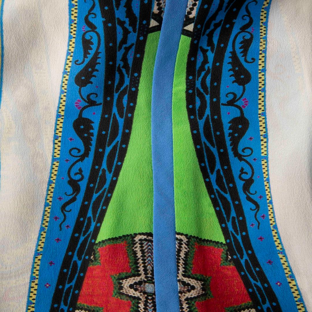 Etro Gemustertes Kleid mit kurzen Ärmeln Größe S (Braun) im Angebot