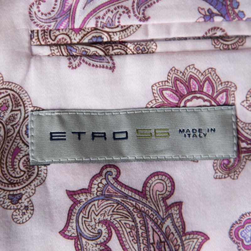 Etro Pink and White Striped Cotton Tailored Superleggera Blazer XL 1
