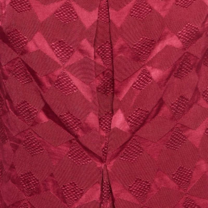 Etro - Mini robe en soie et laine mélangées à motifs rose et bourgogne S Bon état - En vente à Dubai, Al Qouz 2