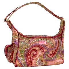Used Etro Pink Canvas Paisley Shoulder Bag