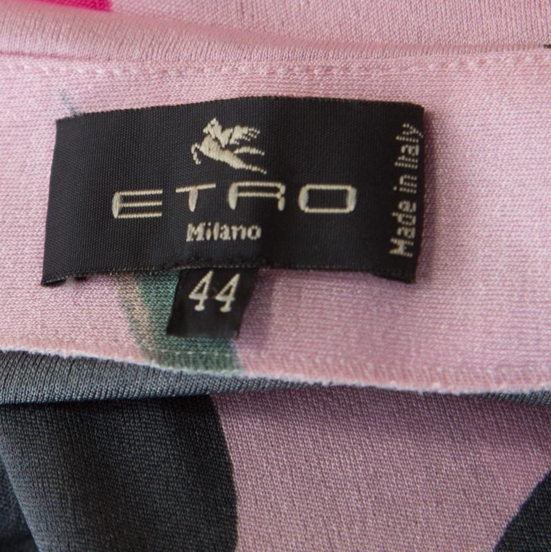 Women's Etro Pink Floral Printed Nylon Skirt M