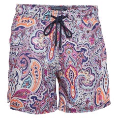 Etro Pantalones cortos de baño de nailon con estampado de cachemira rosa L
