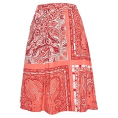 Etro Pink Paisley Print Pleated Cotton Short Skirt L